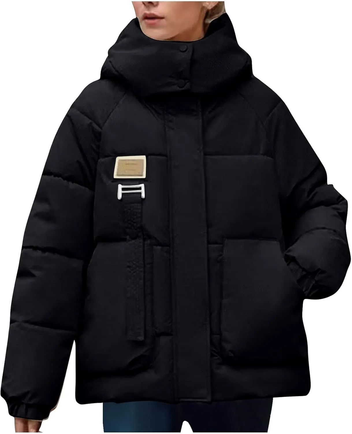 Women's Winter Down Puffer Jacket Lightweight Thermal Quilted Coat with Hood Zip Up Winter Warm Hooded Jacket