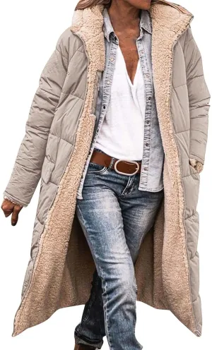 Womens Winter Jacket Jacket Hooded Puffer Jacket Lightweight Winter Coat Hooded Maxi Length Winter Jackets for Women