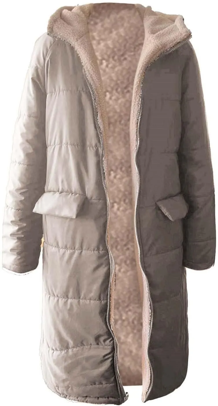 Womens Winter Jacket Jacket Hooded Puffer Jacket Lightweight Winter Coat Hooded Maxi Length Winter Jackets for Women