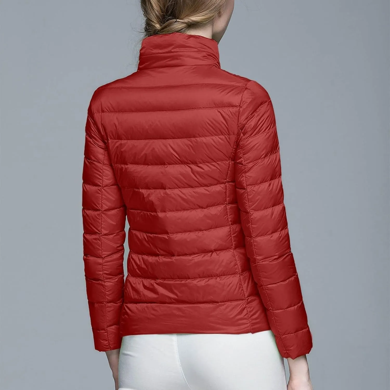 Women's Winter Long Sleeve Zip Puffer Jacket Long Winter Warm Womens Women's Ski Jacket Mountain Windproof Winter