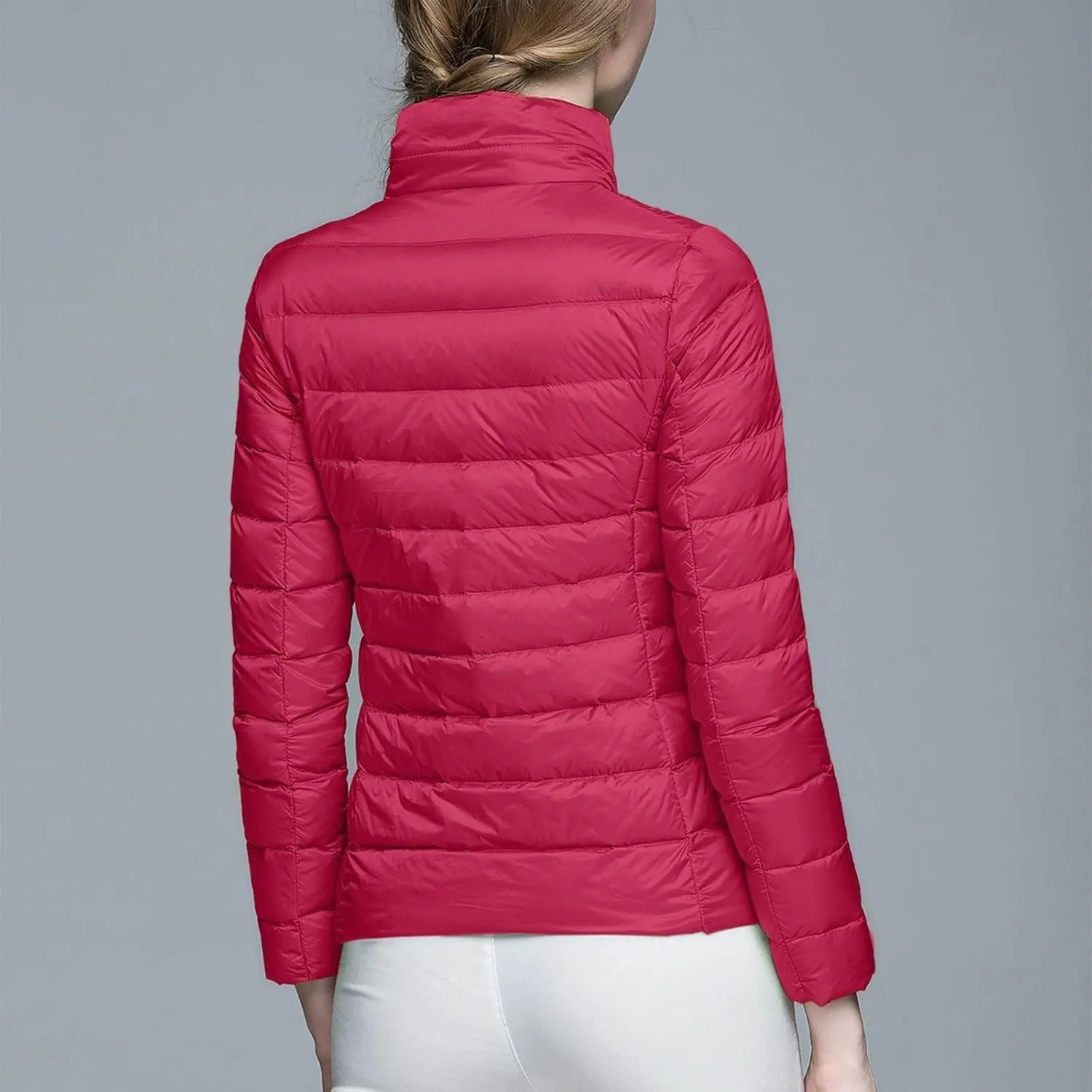 Women's Winter Long Sleeve Zip Puffer Jacket Long Winter Warm Womens Women's Ski Jacket Mountain Windproof Winter