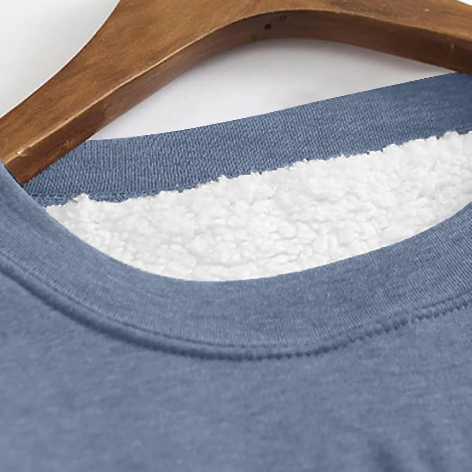 Women's Winter Soft Warm Sherpa Lined Fleece Pullover Crewneck Sweatshirt Pullover Loungewear Tunic Tops