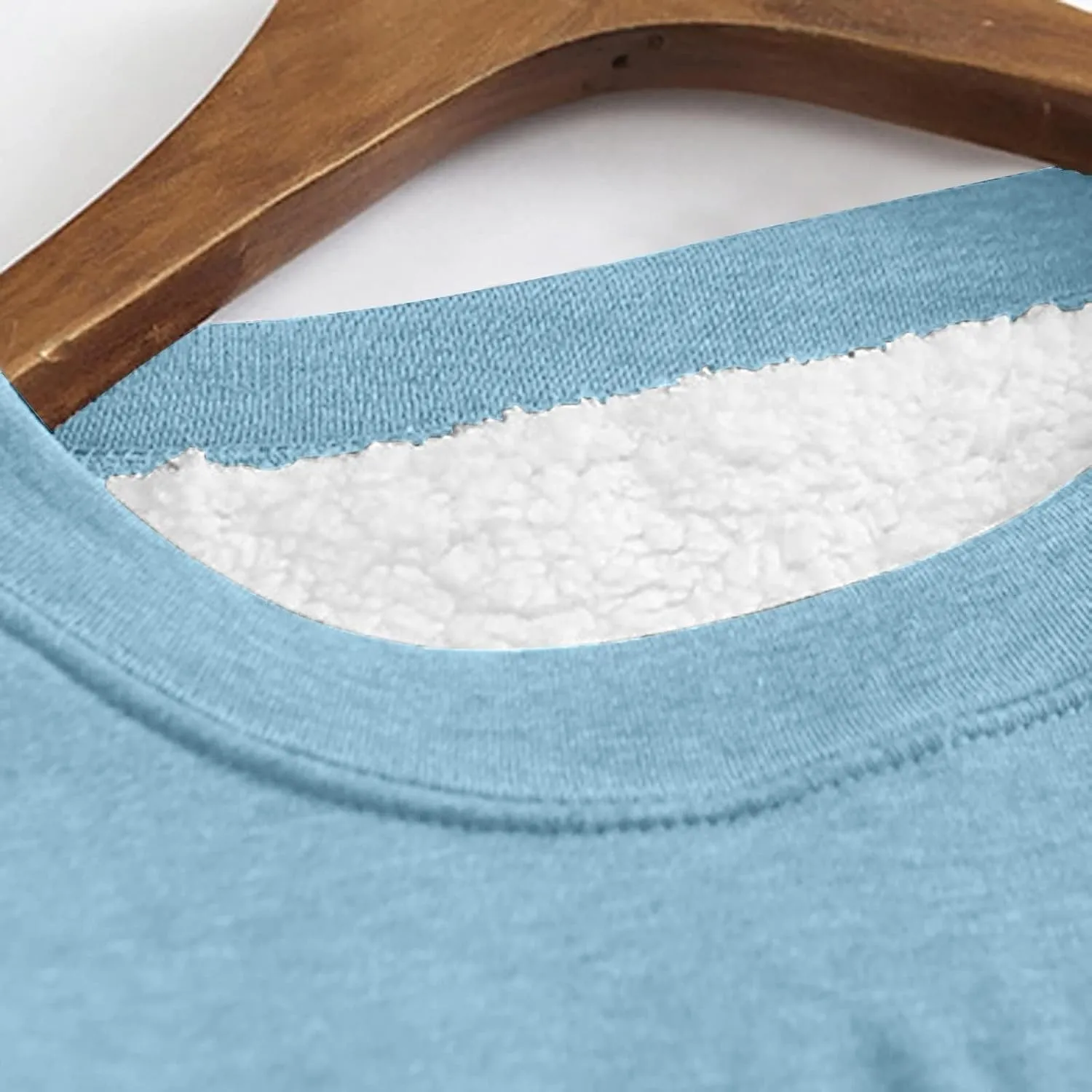 Women's Winter Soft Warm Sherpa Lined Fleece Pullover Crewneck Sweatshirt Pullover Loungewear Tunic Tops