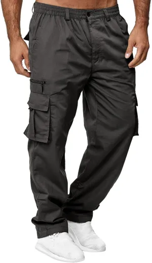 Work Pants for Men Cargo Men's Multi Pocket Pants Straight Leg Overalls Sports Fitness Pantalones De Trabajo para Hombre