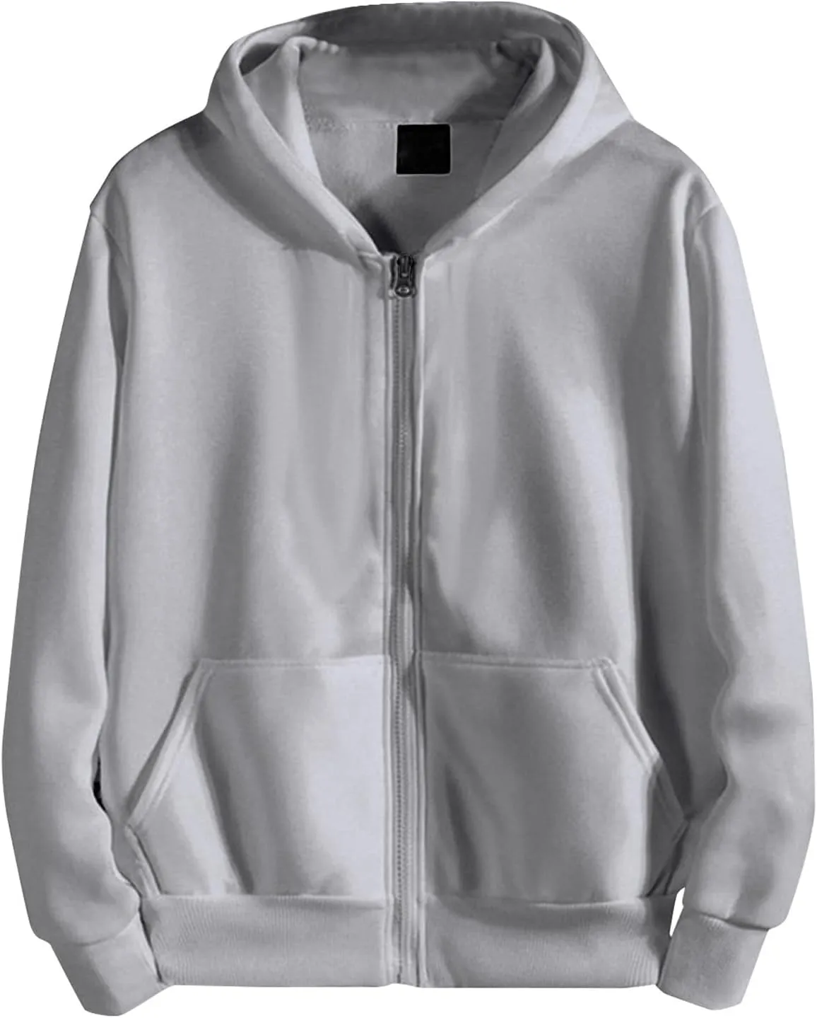 XIAXOGOOL Mens Plain Basic Hoodie Full Zip Fleece Sweatshirt Casual Hooded Outerwear Jacket With Pocket Hoodies For Men