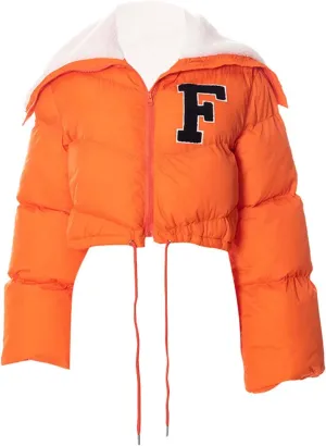 XUNRYAN Women Teen Girls Fashion Y2K Jackets Winter Warm Down Coats Cropped Puffer Jacket Lightweight Full Zip-Up Fleece Coat
