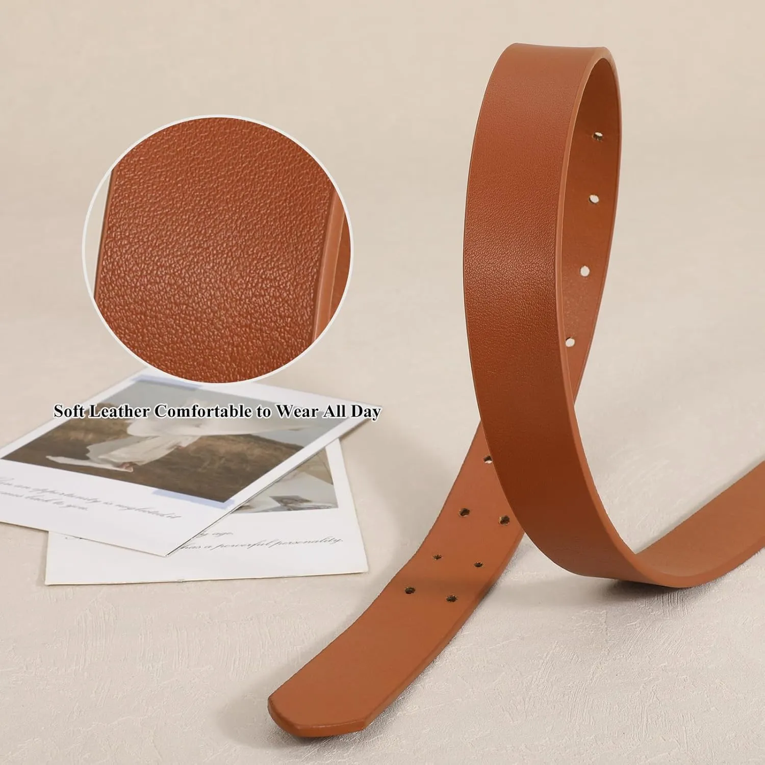 XZQTIVE Leather Belts for Women Classic Black Belt Belt with Gold Square Buckle for Jeans Pants,1.1" width