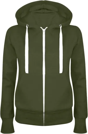 Zip Up Hoodies for Women Basic Lightweight Hoodie Long Sleeve Hooded Jacket Drawstring Sweatshirt Solid Color Hoodies