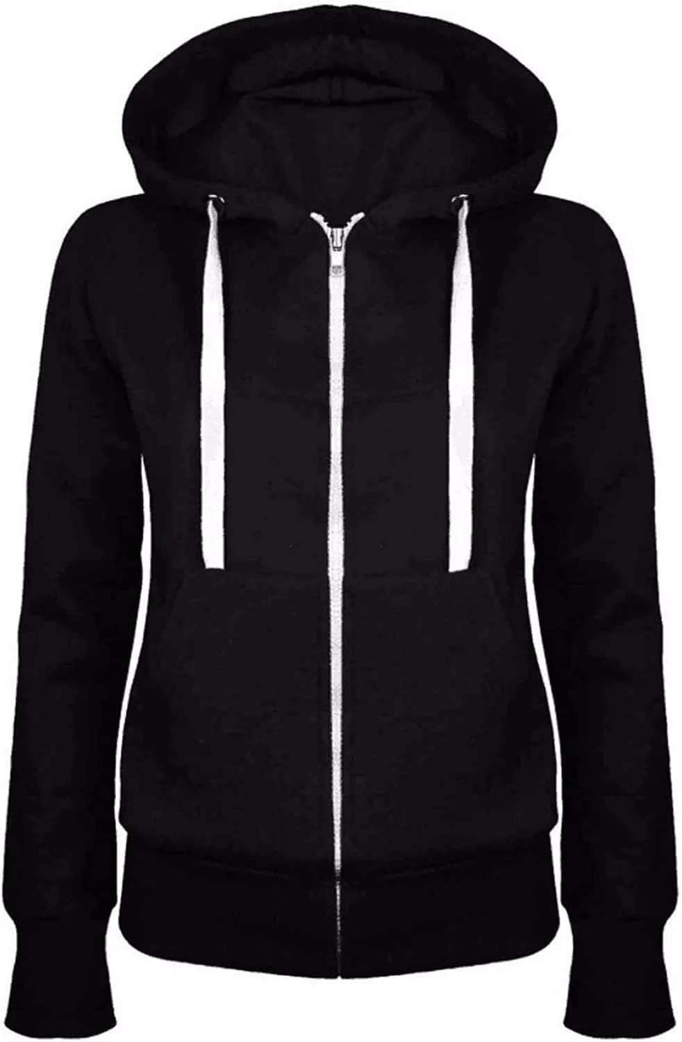 Zip Up Hoodies For Women Fall Long Sleeve Lightweight Basic Sweatshirt Solid Color-Block Casual Long Sleeve Jackets
